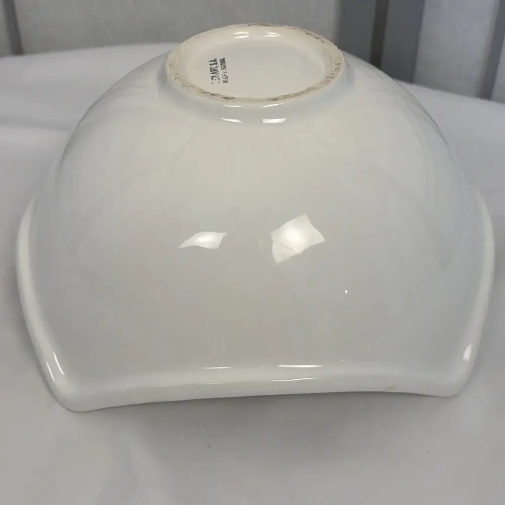 CERIART Made In Portugal Large White 4 Corner Square 10” Serving Bowl - READ